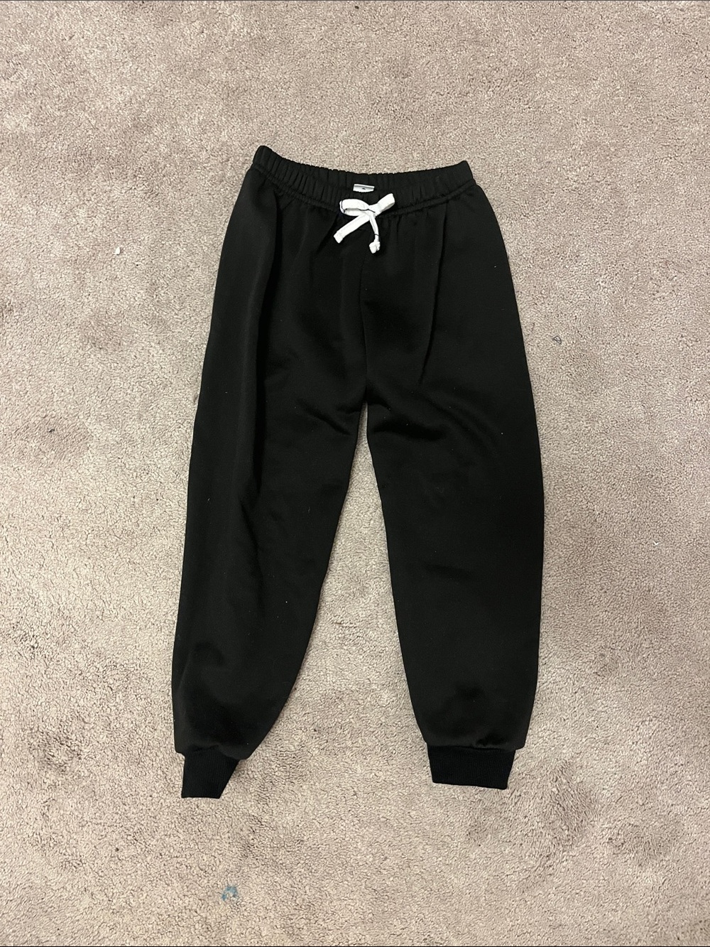 SHEIN Black Kids Jogger Sweatpants with White Drawstring